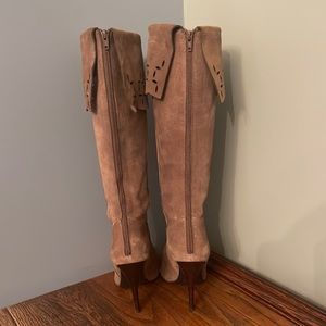 Beverly Feldman Suede High Heel Boots